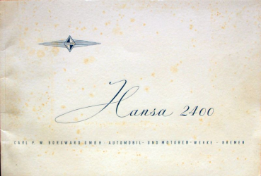 Borgward Hansa 2400 Modelprogram 1952 Carbrochure (10039)